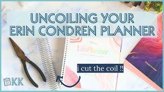 How to Uncoil an Erin Condren Planner for Frankenplanning DIY Customizations Cut the Coil!