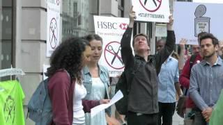 20 July 2013 UKUncut HSBC Regent Street food bank occupation over tax avoidance