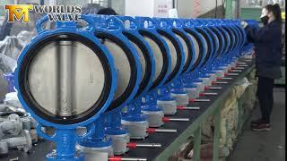 wafer type butterfly valves with gear box are ready for packing