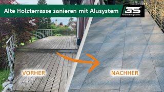 Neue Terrassenplatten verlegen: Alte Holzterrasse auf einer Dachbahn sanieren