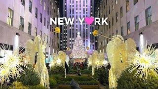 [4K]Christmas in New York City: Festive 5th & 6th Ave, Rockefeller Center Tree | Dec. 2024