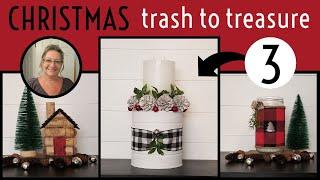 Farmhouse Christmas Trash to Treasure~3 Cheap and Easy Christmas DIYS~Dollar Store Christmas DIYS
