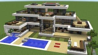 Minecraft - How to build a modern super mansion house