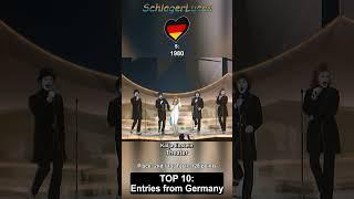 Top 10 Entries from Germany  in Eurovision