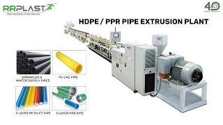 HDPE, PPR Pipe Extrusion Plant | Plastic Pipe Extrusion Line Machine Manufacturer | RR Plast