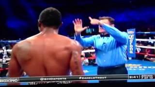 Canelo Alvarez vs Austin Trout- Round 7 Knockdown