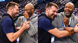 Luka Doncic's Reaction When Magic Coach Jamahl Mosley Surprised Him Before Their Game Dallas-Orlando