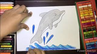 How to draw Dolphin | Learn Drawing For Kids | Simple Techie Artist