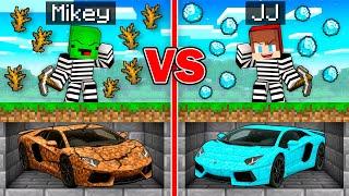 Mikey POOR vs JJ RICH CRIMINAL Super Car Mine Battle in Minecraft - Maizen