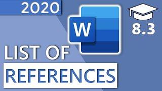 How to Insert a List of References in Word - 8.3 Master Course (2020 HD)