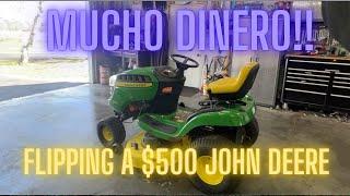 Flipping a $500 D110 John Deere Lawn Tractor. Restoration, fixing. How to fix & Sell