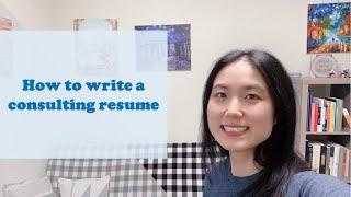 How to write a consulting resume