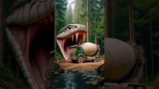 Evolution of Mixer Truck Will Be Eaten by Giant Snake #snake #mixertruck #rusty