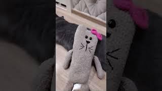 Кот из плюшевой пряжи #вязаниекрючком #вяжемвместе #вязание