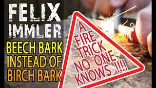  BUSHCRAFT FIRE STARTER SENSATION! A NEW TRICK NO ONE KNOWS: Use Beech bark instead of Birch bark!