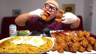 더고아재!혹시 닭다리 한입에 발골까지 하는사람 또 있나요?손 │Market chicken legs, Paldo Bibimmyeon II mukbang!