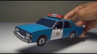 JCARWIL PAPERCRAFT 1987 Chevy Caprice 9C1 Police Car (Building Paper Model Car)