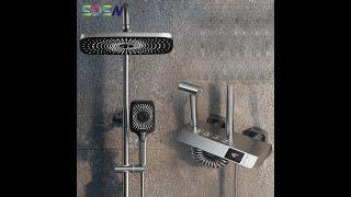 #Digital Piano #Shower System Brass Thermostatic Shower Faucet Rain Shower Head Piano Shower Set