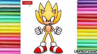 How to draw Modern Super Sonic - Sonic The Hedgehog||Sonic Drawing easy||UM Art zone