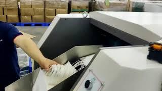 100gsm 6HD Single color printing online|Square bottom paper bag making machine with twisted handle