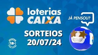 Loterias CAIXA: +Milionária, Mega-Sena, Quina e mais 20/07/2024