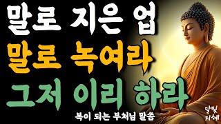 말로 지은 업 말로 녹여라 그저 이리 하라ㅣ부처님 말씀ㅣ불교 명언ㅣ석가모니 가르침