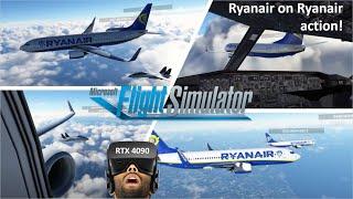 Ryanair 737 Formation Flying in VR | Microsoft Flight Simulator | with SizzlingPopcorn