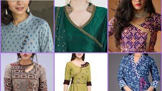 Top 40 Angrakha style neck designs for kurtis