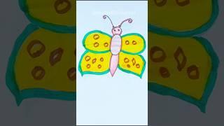 "Beautiful Butterfly Drawing | Step-by-Step Art Tutoria.#shorts