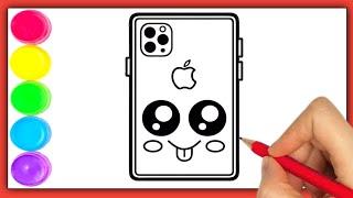 How to Draw iPhone 13 Pro Max - Step by Step | Apple iPhone | Easy Drawing Tutorial