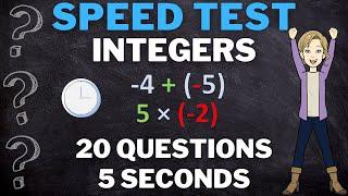 Math Quiz: Integers | Addition Subtraction Multiplication Division | MATH SPEED TEST