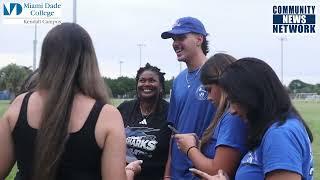 Grant Miller joins in at Miami Dade College Kendall Campus for opening Soccer game