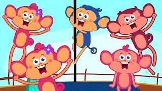 Five Little Monkeys Jumping On The Bed | Nursery Rhymes And Baby Songs | Captain Discovery