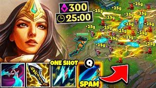 Sivir but I have infinite wave clear and get 300 CS at 25 minutes... (THEY CAN'T PUSH)