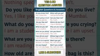 yes & no daily use english spoken sentences|️ how to ask questions & answer #spoken #shorts