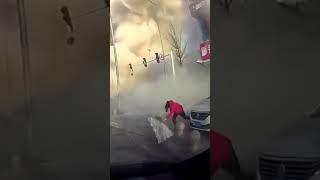 Terrifying moment huge gas explosion rips through Chinese chicken shop killing seven