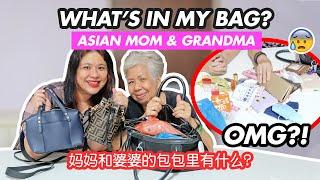 妈妈和婆婆的包包里有什么？藏了什么秘密，太吓人了！What's In My Bag: Asian Mom & Grandma