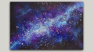 Sponge Painting a Galaxy with Acrylic Paint