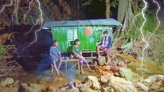 camping tidur nyenyak di atas sungai- di iringi suara gemericik air-camping over night-ASMR