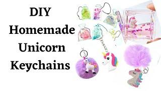 DIY Homemade 3 Cute Unicorn Keychains| Easy Paper crafts | How to | CrazeeCrafts