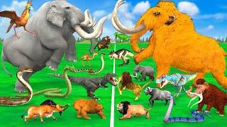 Prehistoric Mammals vs Dinosaurs vs Reptiles Mammoth vs Dinosaur Size Comparison Animal Revolt Battl