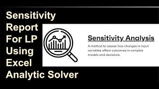 Generate a Sensitivity Analysis report in Excel for LP