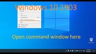 Open command window here Windows 10 1903 | Remove Items From Context Menu