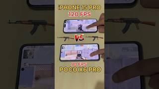 iPHONE 15 PRO 120FPSVs POCO X6 PRO 90FPS-PUBG TEST #pocox6pro #iphone #pubg #bgmi #shortsfeed