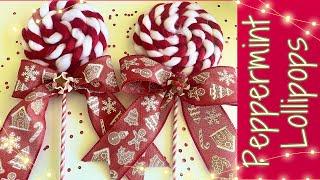 Must See PEPPERMINT LOLLIPOP Ornaments Decorations DIY Christmas w/Tutorial