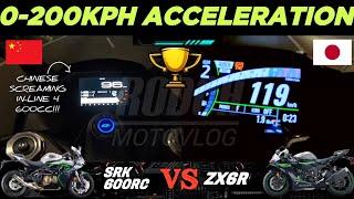 QJMOTOR SRK 600RC ️ Kawsaki ZX6R | 0-200kph Acceleration  #zx6r #srk600rc #qjmotor