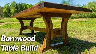 Reclaimed Barnwood Farmhouse Table Build with plans