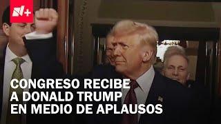 Ovacionan a Trump al ingresar a la Cámara de Representantes para primer discurso 2025