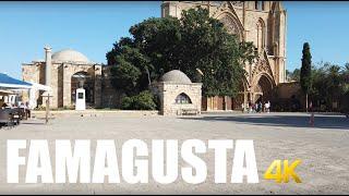 Famagusta old Walled City  , North Cyprus walking tour 4k 60fps