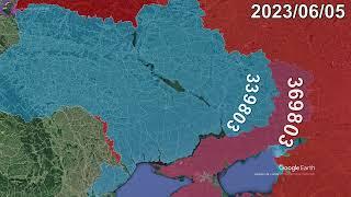 Russian Invasion of Ukraine: Every Day to July 1st, 2024 using Google Earth